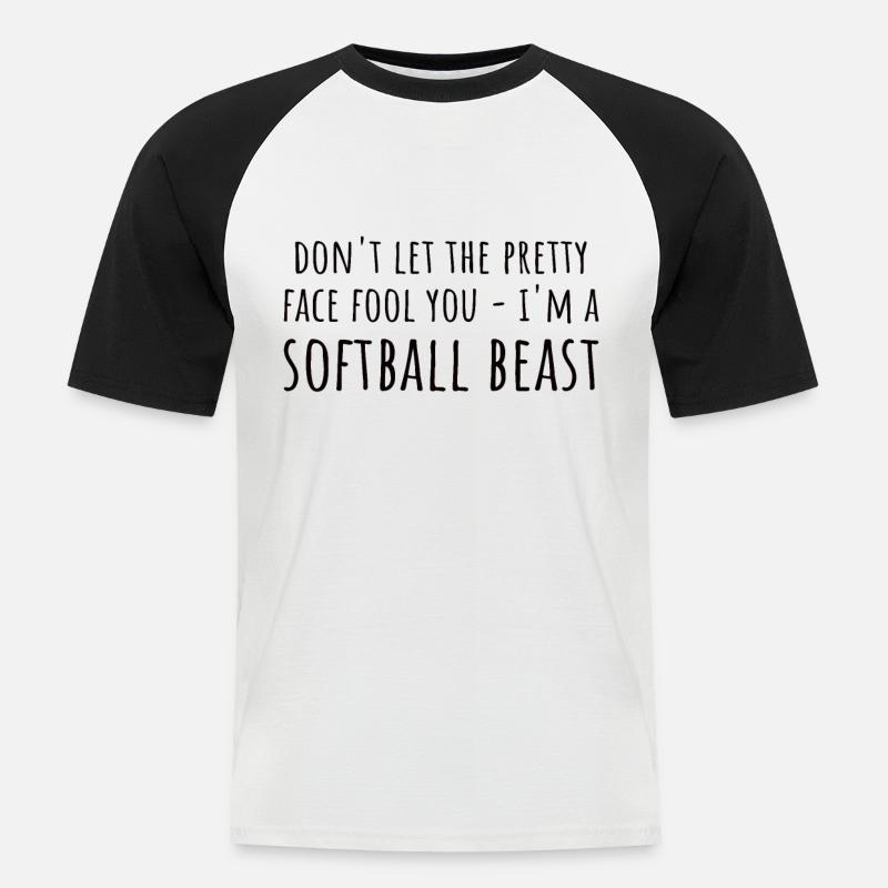Softball Spruch Mädchen - Männer Baseball-T-Shirt - Weiß/Schwarz