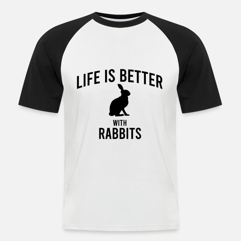 Rabbit Saying - Men's Baseball T-Shirt - white/black