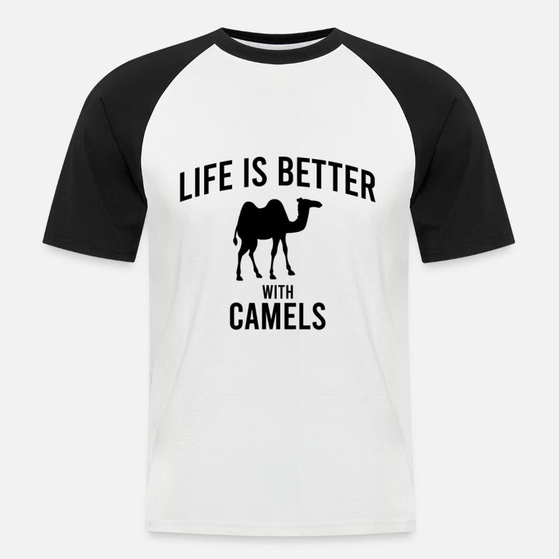 Camel Kamel Spruch - Männer Baseball-T-Shirt - Weiß/Schwarz