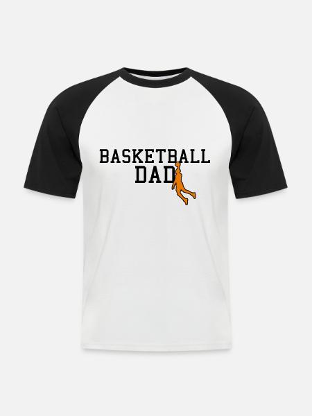 basketball dad - Men's Baseball T-Shirt - white/black