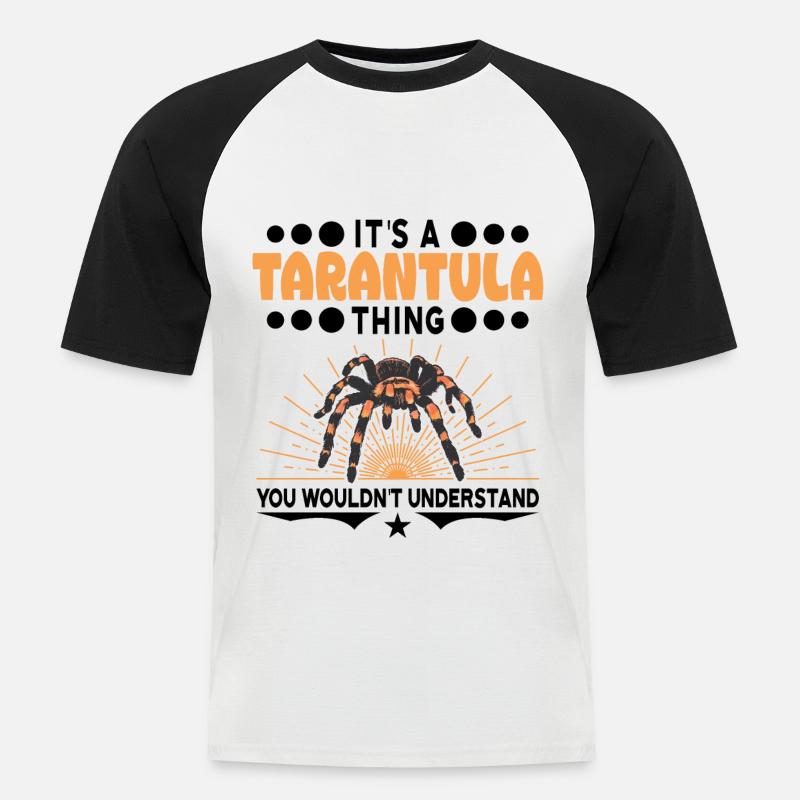 Tarantel Ding Geschenk Tarantula - Männer Baseball-T-Shirt - Weiß/Schwarz