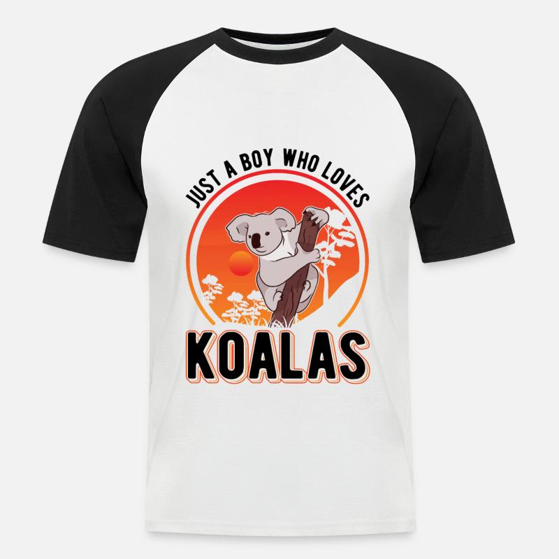 Koala Junge Koalabär - Männer Baseball-T-Shirt - Weiß/Schwarz