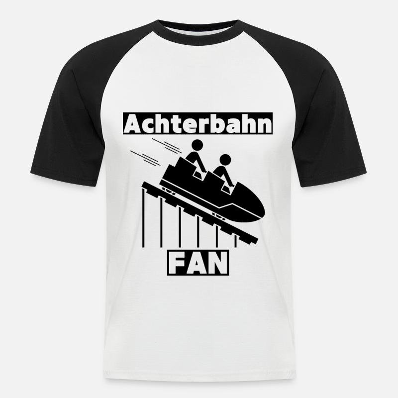 Achterbahn Fan Freizeitparks Adrenalinjunkie - Männer Baseball-T-Shirt - Weiß/Schwarz