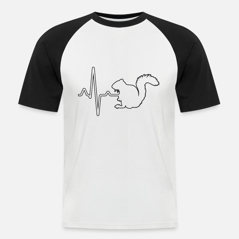 Eichhörnchen Herzschlag - Männer Baseball-T-Shirt - Weiß/Schwarz