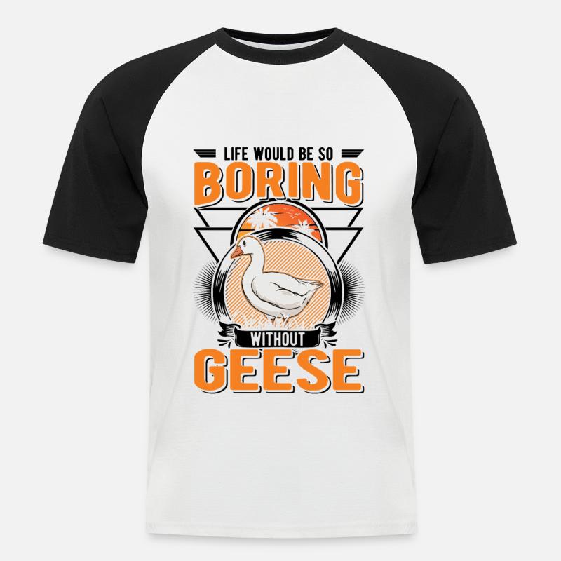 Gänse Geschenk Gänsezüchter Gans - Männer Baseball-T-Shirt - Weiß/Schwarz