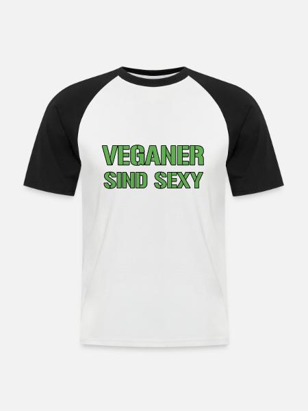 Veganer Spruch - Männer Baseball-T-Shirt - Weiß/Schwarz