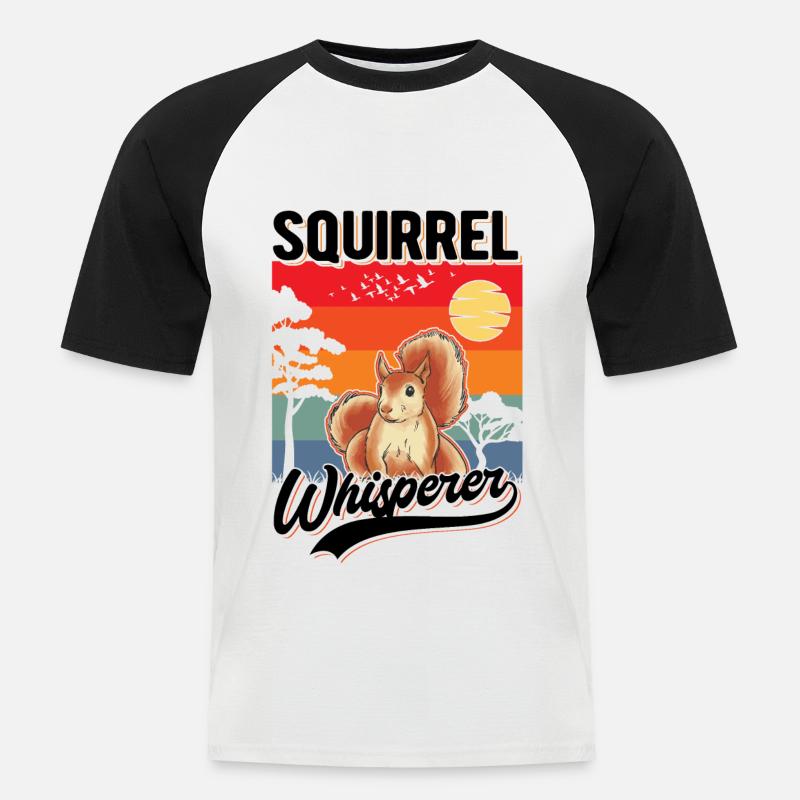 Eichhörnchen Flüsterer Squirrel Whisperer - Men's Baseball T-Shirt - white/black