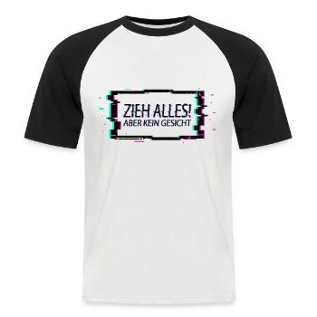 Techno Musik - Männer Baseball-T-Shirt - Weiß/Schwarz - Vorne - Nik (191cm)