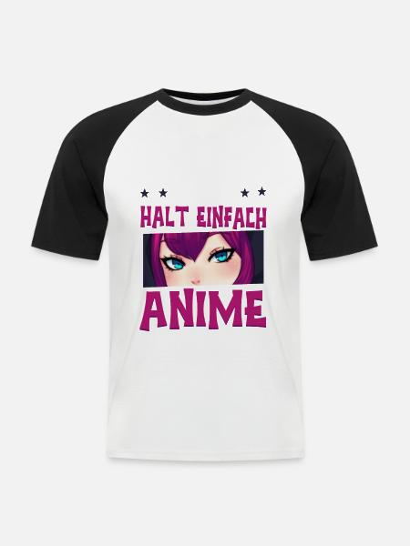 Anime Spruch Weeb Otaku - Männer Baseball-T-Shirt - Weiß/Schwarz