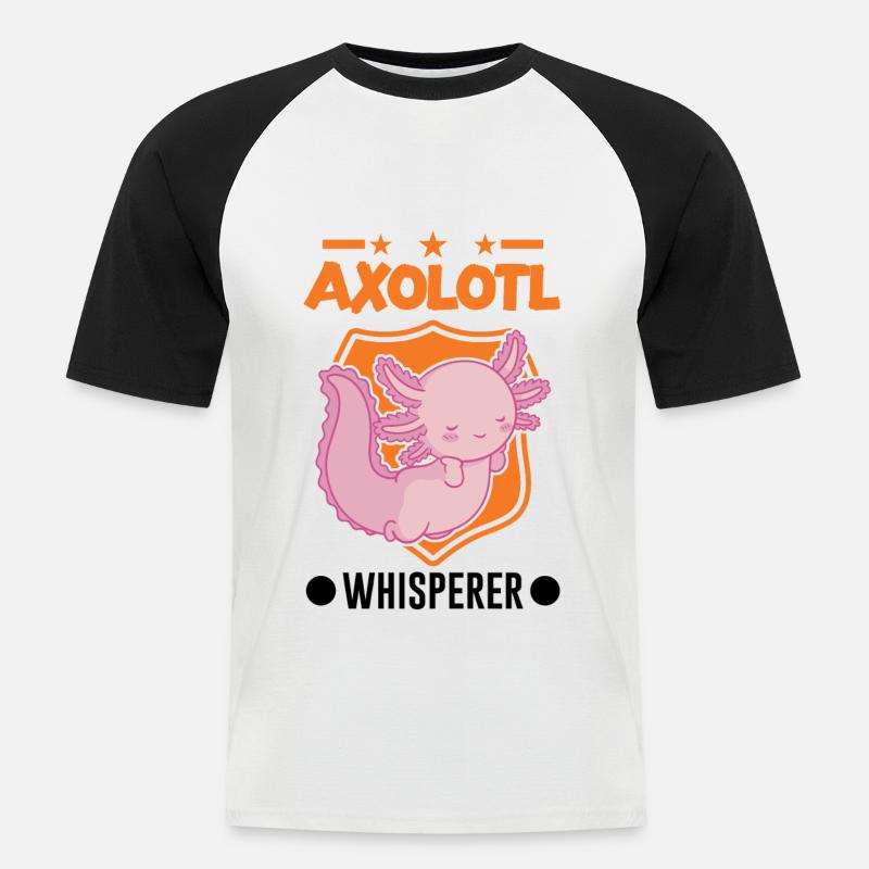 Axolotl Flüsterer Axolotl Whisperer - Männer Baseball-T-Shirt - Weiß/Schwarz