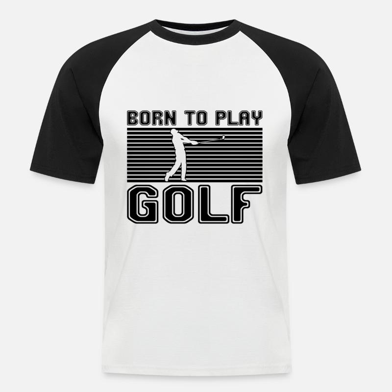 Golf - Männer Baseball-T-Shirt - Weiß/Schwarz