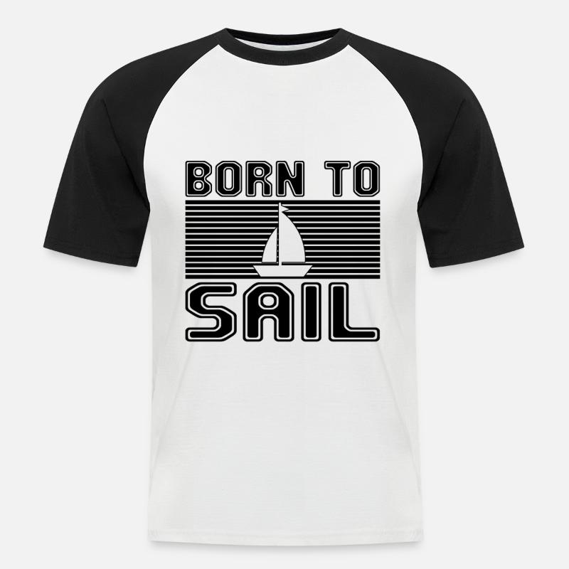 Segeln - Männer Baseball-T-Shirt - Weiß/Schwarz