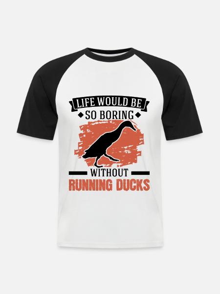 Indian Running Gift Running Duck - Men's Baseball T-Shirt - white/black