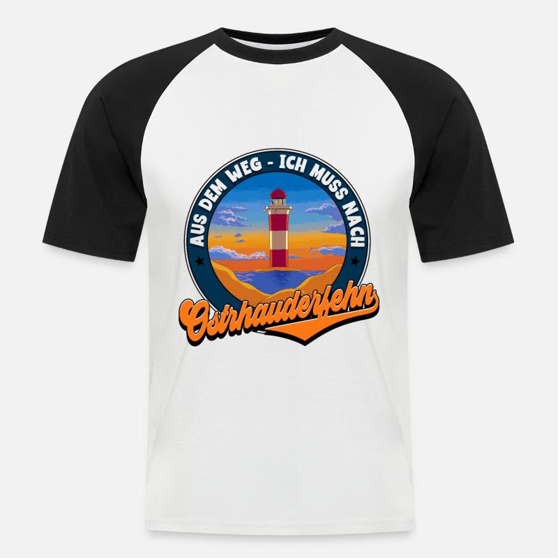 Ostrhauderfehn - Männer Baseball-T-Shirt - Weiß/Schwarz