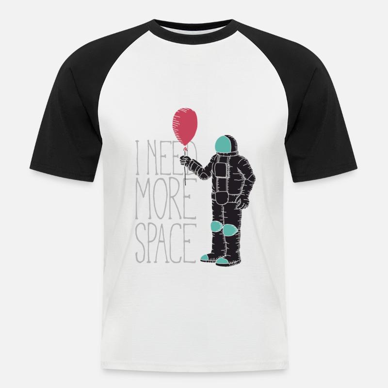 I need more space - Männer Baseball-T-Shirt - Weiß/Schwarz