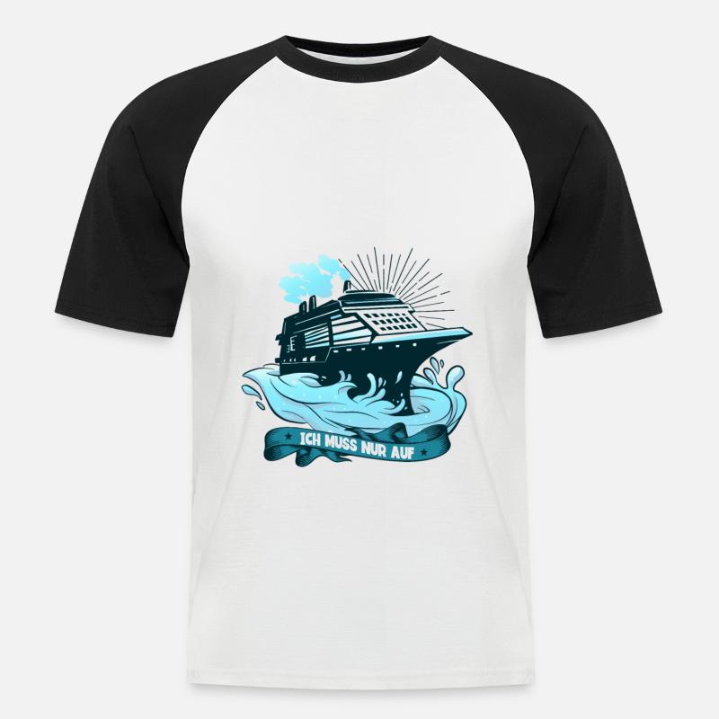 Kreuzfahrt - Männer Baseball-T-Shirt - Weiß/Schwarz