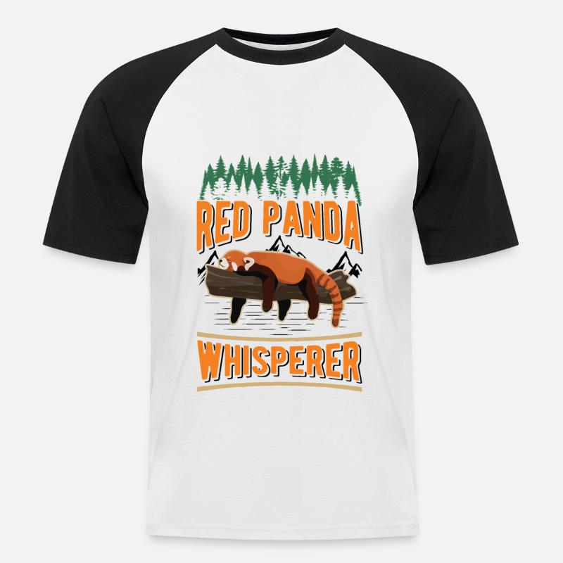 Roter Panda Flüsterer - Männer Baseball-T-Shirt - Weiß/Schwarz