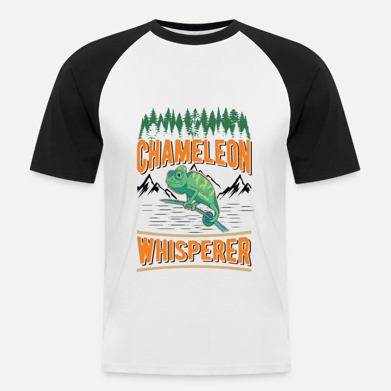 Chamäleon Flüsterer Chameleon Whisperer - Männer Baseball-T-Shirt - Weiß/Schwarz