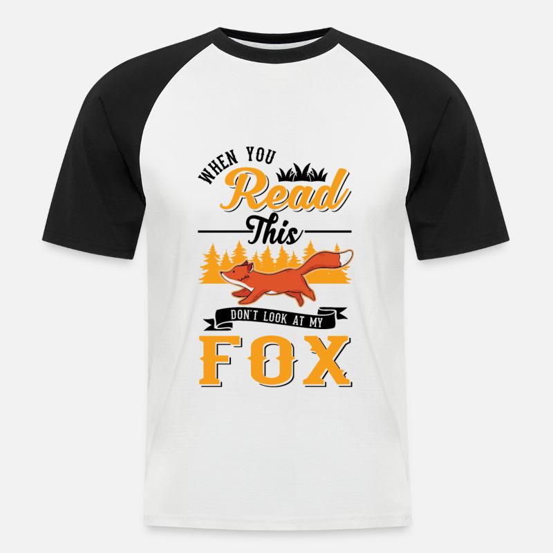 Fuchs Geschenk Rotfuchs - Männer Baseball-T-Shirt - Weiß/Schwarz