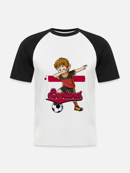 England Fußball - Männer Baseball-T-Shirt - Weiß/Schwarz