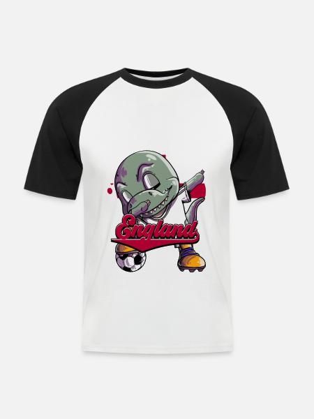 England Fußball - Männer Baseball-T-Shirt - Weiß/Schwarz
