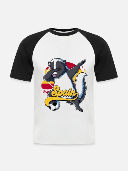 Spanien Fußball - Männer Baseball-T-Shirt - Weiß/Schwarz
