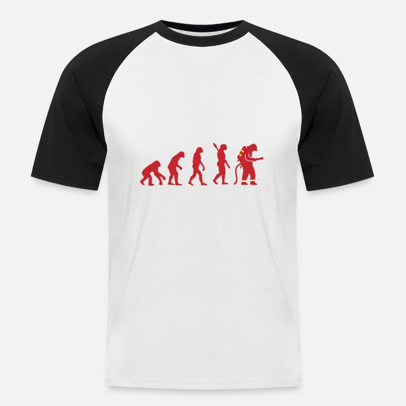 EVOLUTION FIREFIGHTER FIREFIGHTER FIREFIGHTER - Men's Baseball T-Shirt - white/black