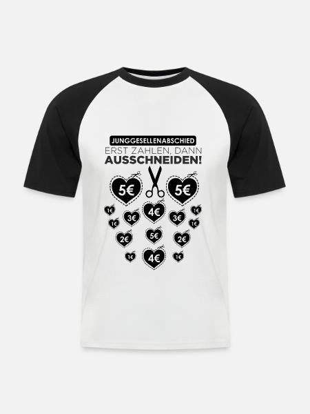 Junggesellenabschied Ausschneiden! - Männer Baseball-T-Shirt - Weiß/Schwarz