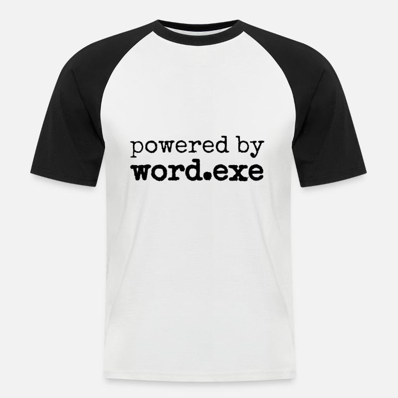 CS: GO alimentato dal meme word.exe - Maglia da baseball a manica corta da uomo - bianco/nero