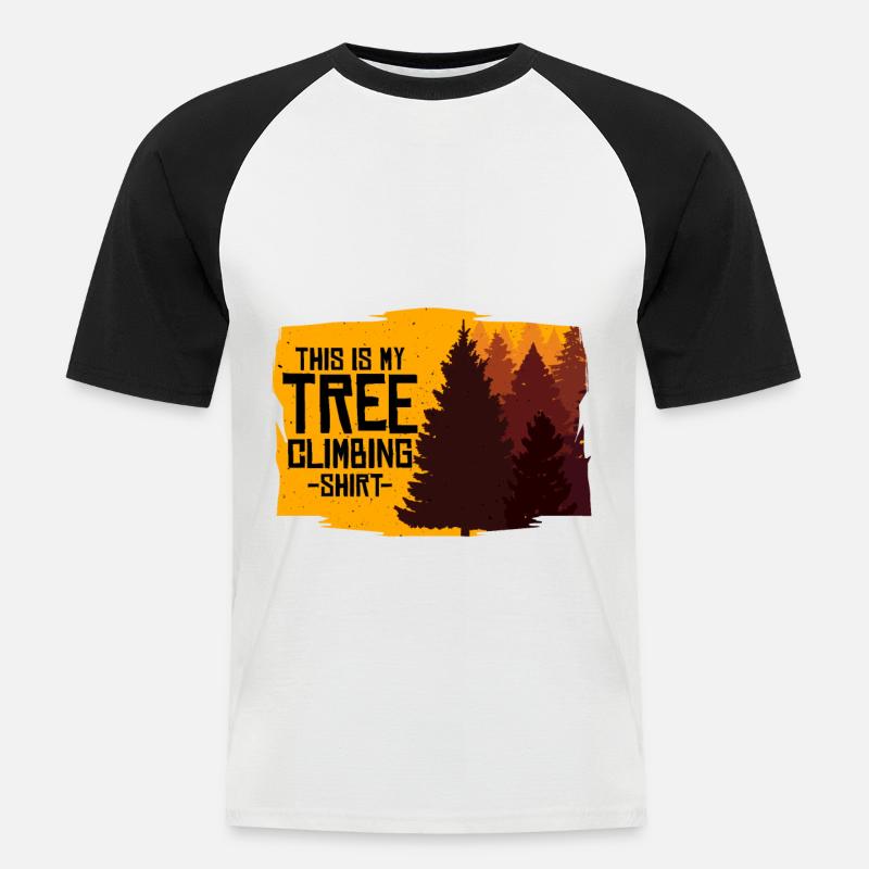 Tree Climbing - Männer Baseball-T-Shirt - Weiß/Schwarz
