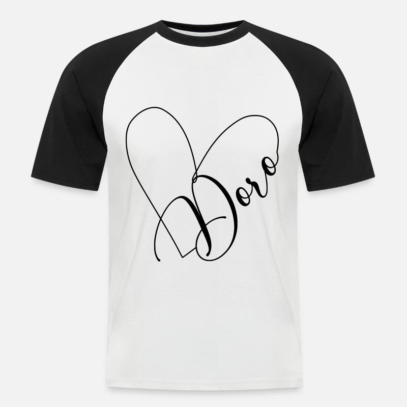 Doro Name Herzlinie - Männer Baseball-T-Shirt - Weiß/Schwarz