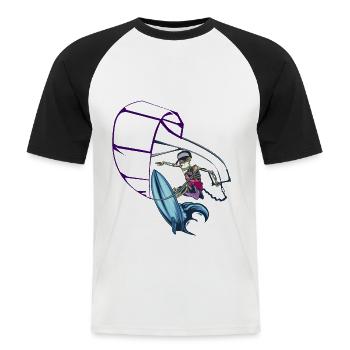 kitesurfing - Men's Baseball T-Shirt - white/black - Front - Nik (191cm)