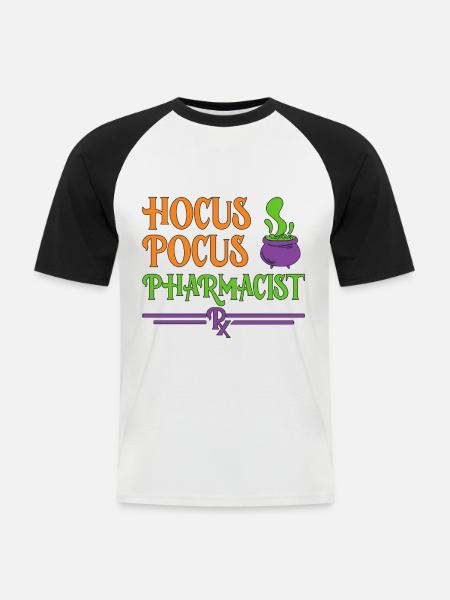 Pharmacist Halloween - Men's Baseball T-Shirt - white/black