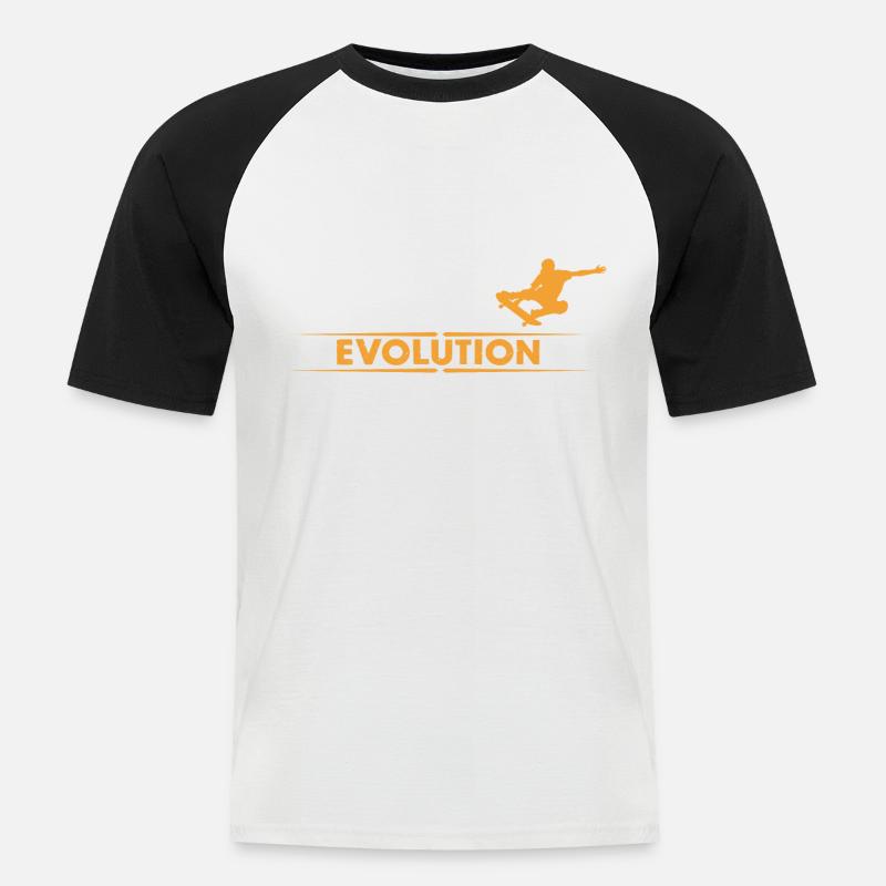 Skateboard Evolution - orange/weiss - T-shirt baseball manches courtes Homme - blanc/noir
