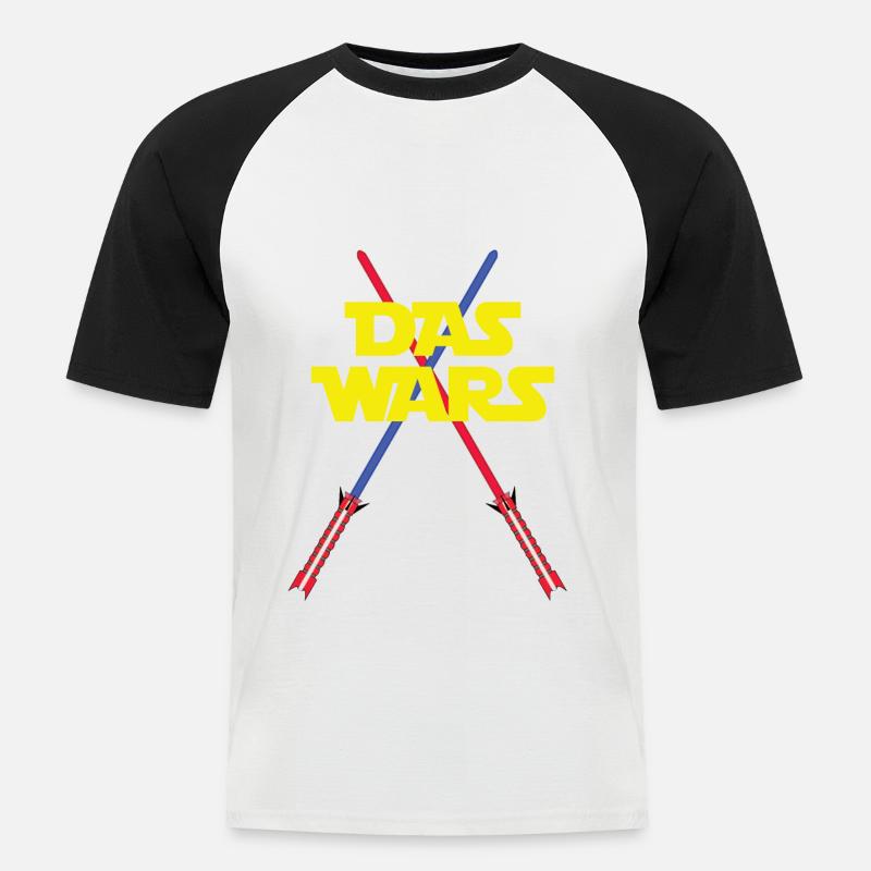 Das Wars mit Lichtschwertern - Männer Baseball-T-Shirt - Weiß/Schwarz
