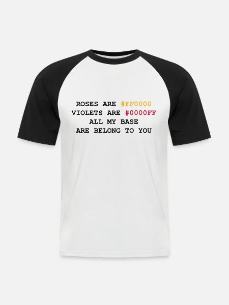 NERD HUMOR: Love letter - Men's Baseball T-Shirt - white/black