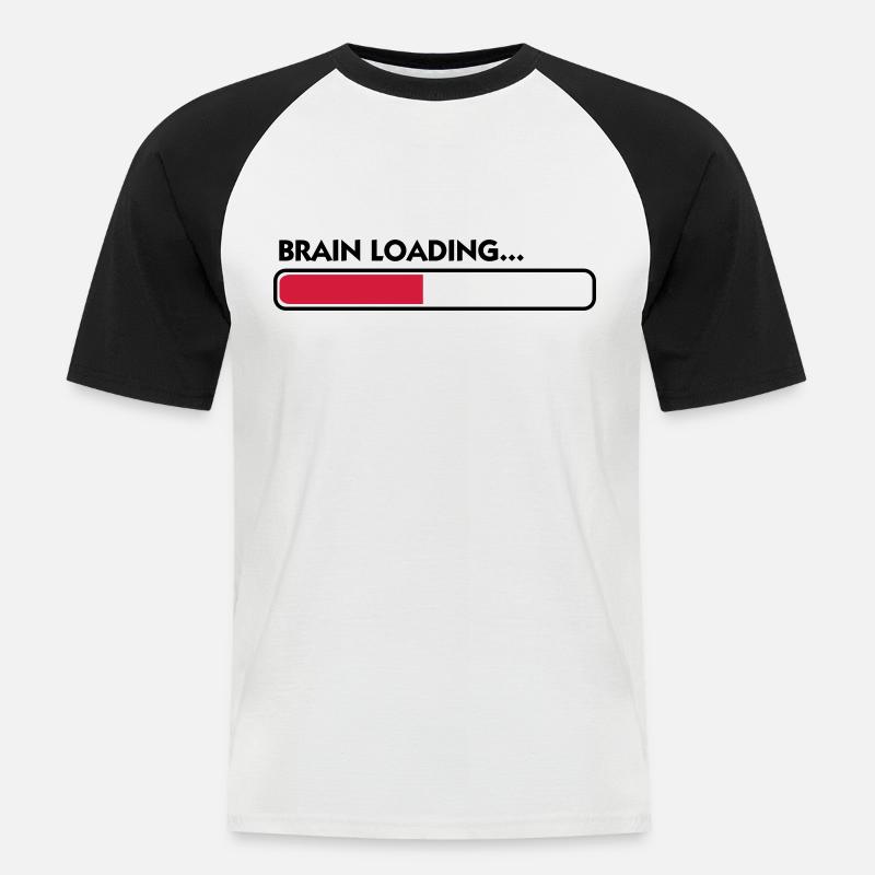 Brain loading - Men's Baseball T-Shirt - white/black