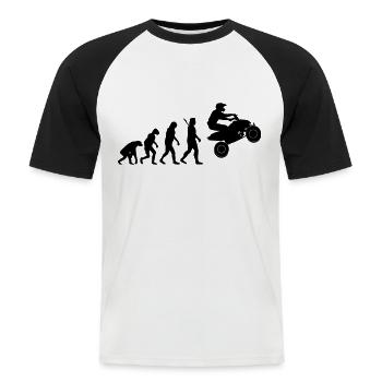 Quad Racing - ATV Racer - Männer Baseball-T-Shirt - Weiß/Schwarz - Vorne - Nik (191cm)