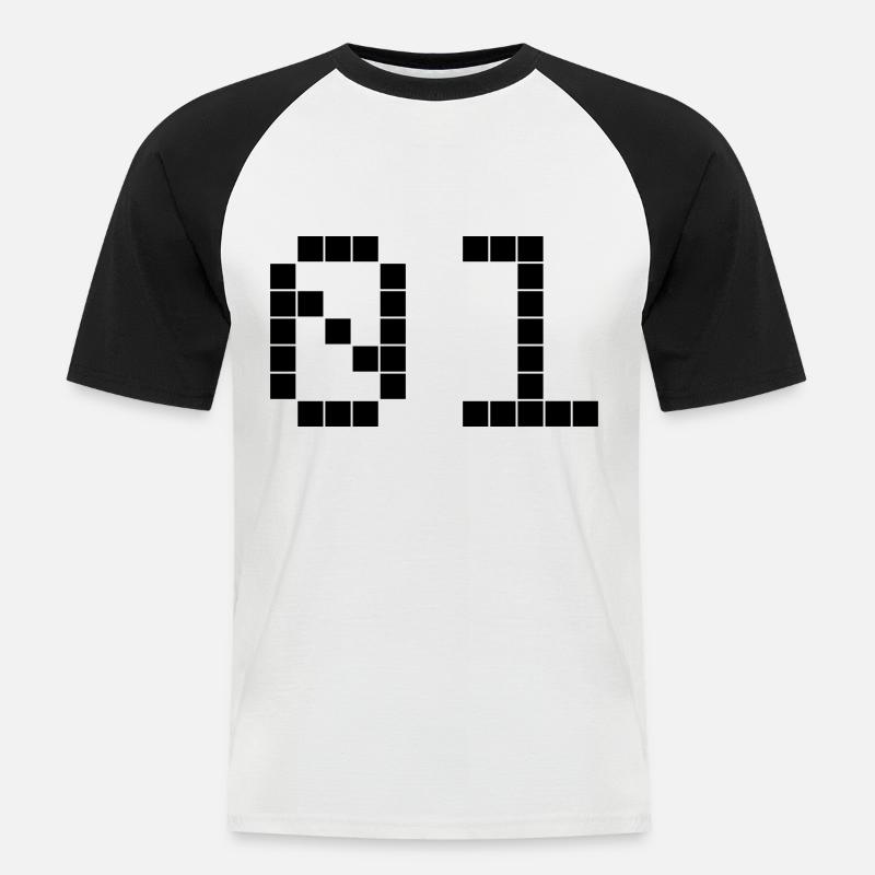 01 - Team - Crew - Männer Baseball-T-Shirt - Weiß/Schwarz