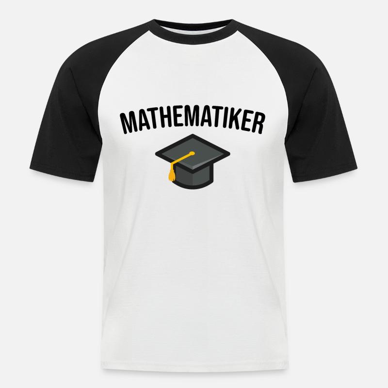 Mathematiker Studium Abschluss - Männer Baseball-T-Shirt - Weiß/Schwarz