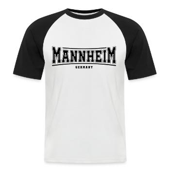 mannheim germany - Männer Baseball-T-Shirt - Weiß/Schwarz - Vorne - Nik (191cm)