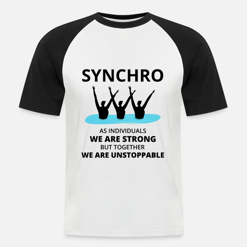 Synchro Schwimmer Synchronschwimmen Team - Männer Baseball-T-Shirt - Weiß/Schwarz