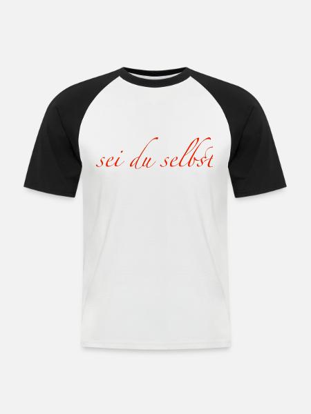 sei du selbst - Männer Baseball-T-Shirt - Weiß/Schwarz