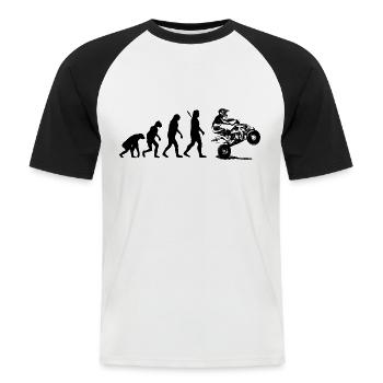 Quad Racing - ATV Racer - Männer Baseball-T-Shirt - Weiß/Schwarz - Vorne - Nik (191cm)