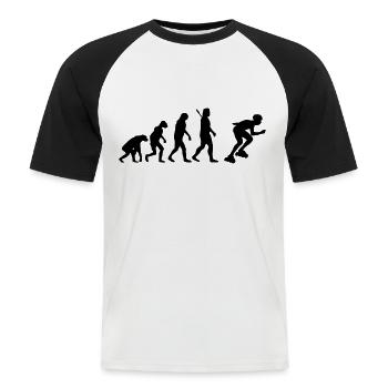 Inline skating - Inline skates - Männer Baseball-T-Shirt - Weiß/Schwarz - Vorne - Nik (191cm)