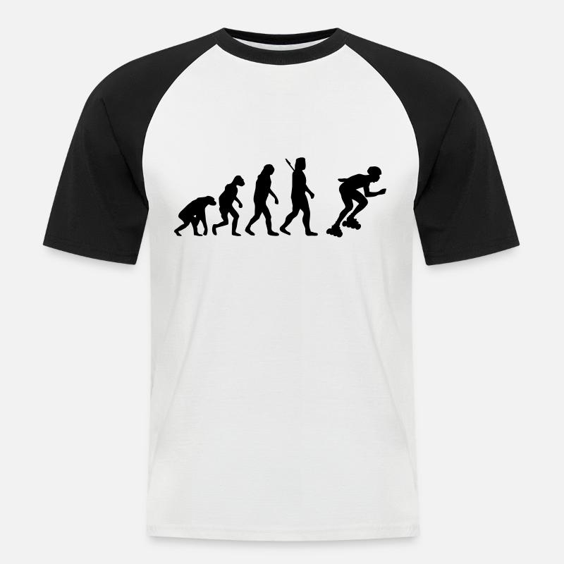 Inline skating - Inline skates - Männer Baseball-T-Shirt - Weiß/Schwarz