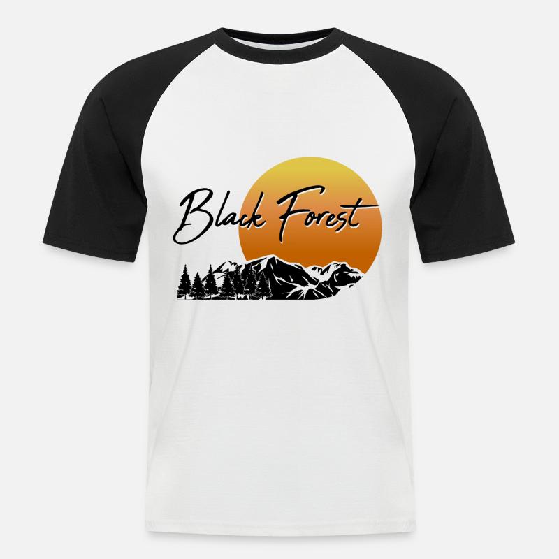 Black Forest Schwarzwald - Männer Baseball-T-Shirt - Weiß/Schwarz