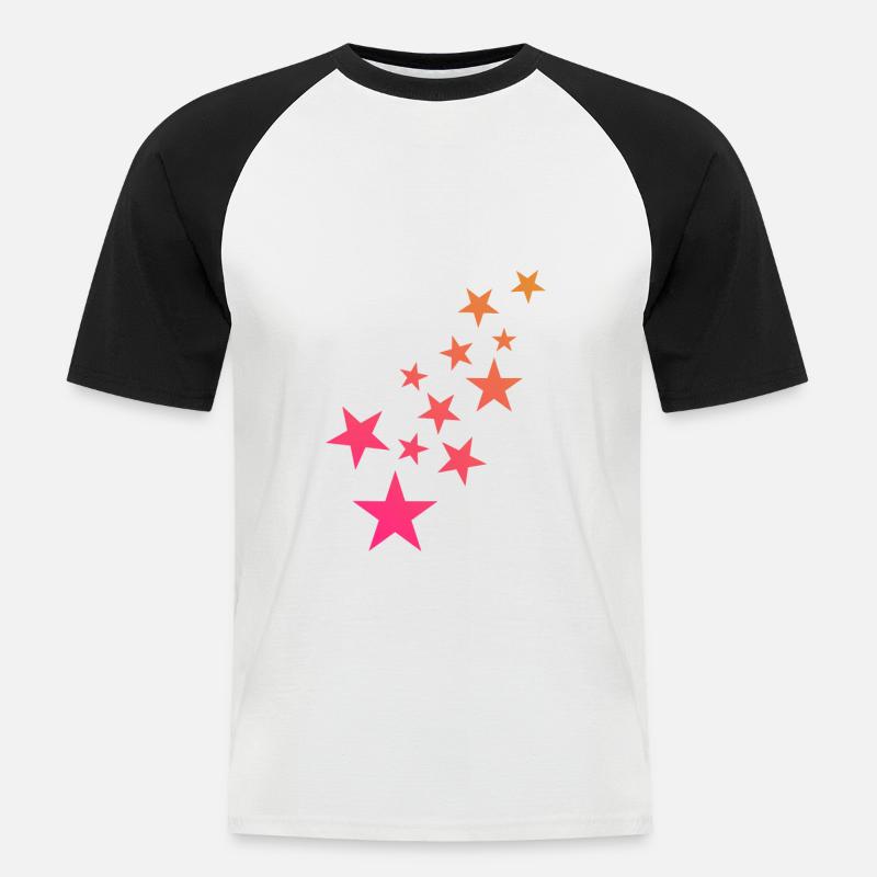 Stern Sternchen Muster Dekoration - Männer Baseball-T-Shirt - Weiß/Schwarz