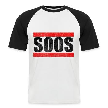 Soos Sees Saas Youtube-Kacke Detlef Davis Geschenk - Männer Baseball-T-Shirt - Weiß/Schwarz - Vorne - Nik (191cm)