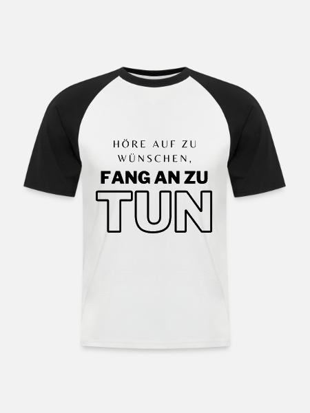 POSITIVE EINSTELLUNG MINDSET Motivation - Männer Baseball-T-Shirt - Weiß/Schwarz